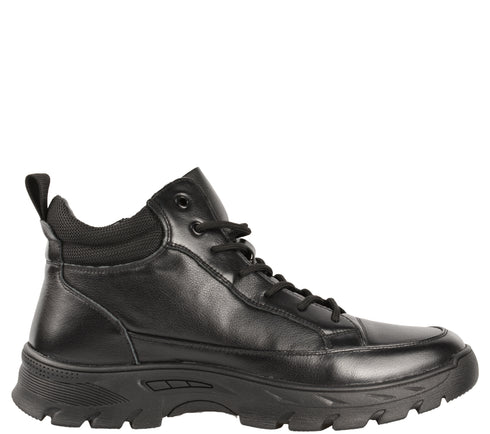 Ghete casual, barbati, GALLOP, 7797, negru, piele naturala